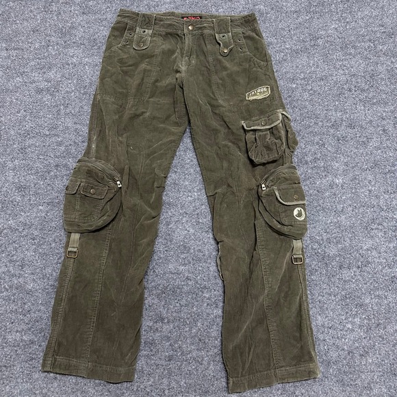 Fatdog Pants - Fatdog Cargo Pants Womens Size S Olive Green Corduroy Utility Tactical Multi